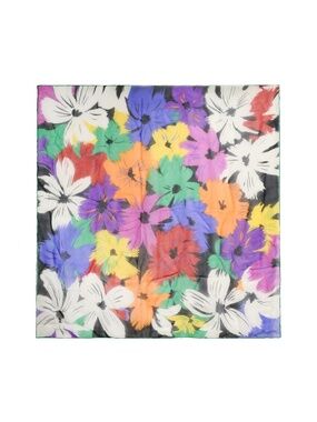 CHRISTIAN FISCHBACHER Vintage Floral Motif Chiffon Silk Scarf